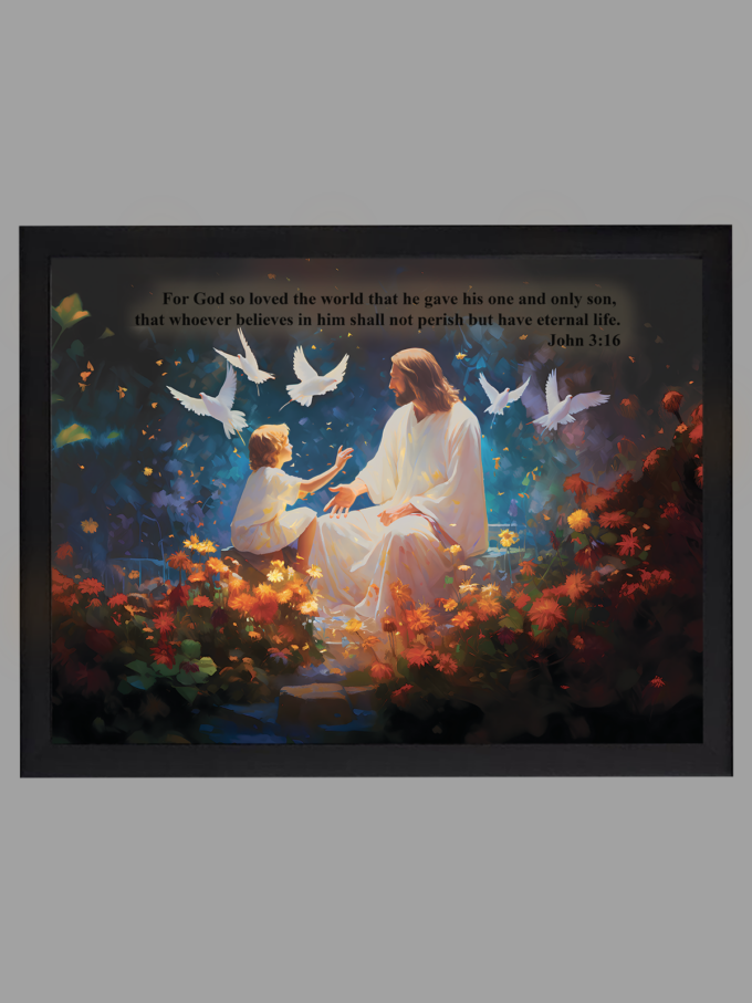 John 3:16 - Jesus is always listening - Illuminated Artwork